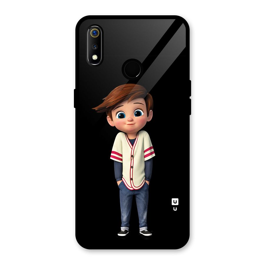 Cute Boy Tim Glass Back Case for Realme 3i