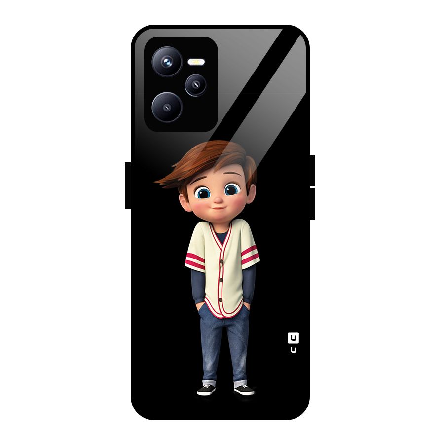 Cute Boy Tim Glass Back Case for Realme C35