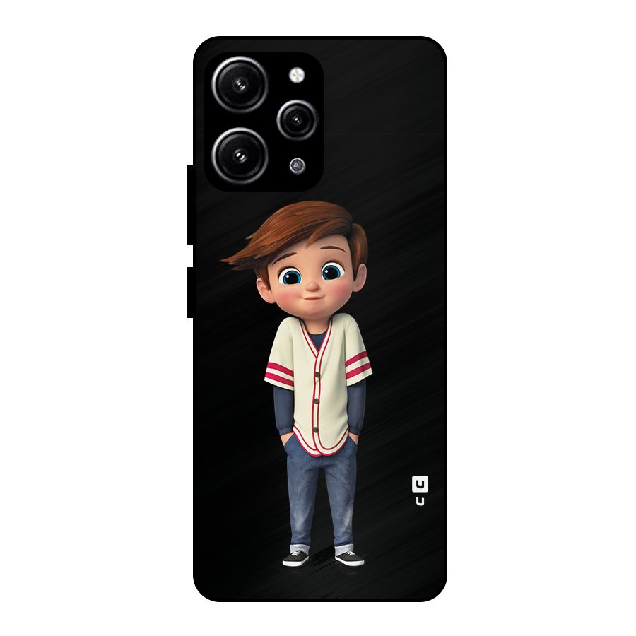 Cute Boy Tim Glass Back Case for Redmi 12 4G