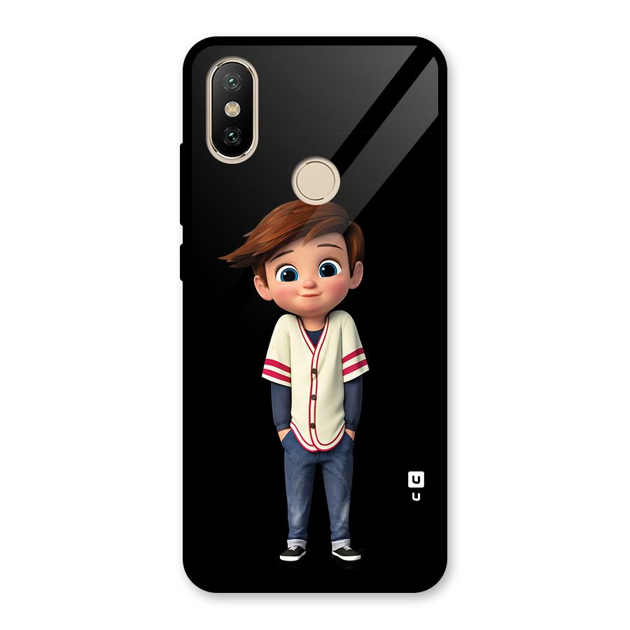 Cute Boy Tim Glass Back Case for Redmi A2