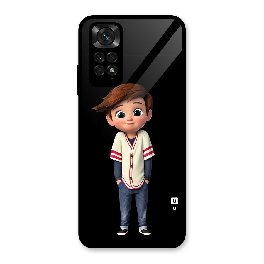 Cute Boy Tim Glass Back Case for Redmi Note 11S