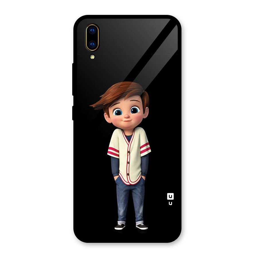 Cute Boy Tim Glass Back Case for Vivo V11 Pro