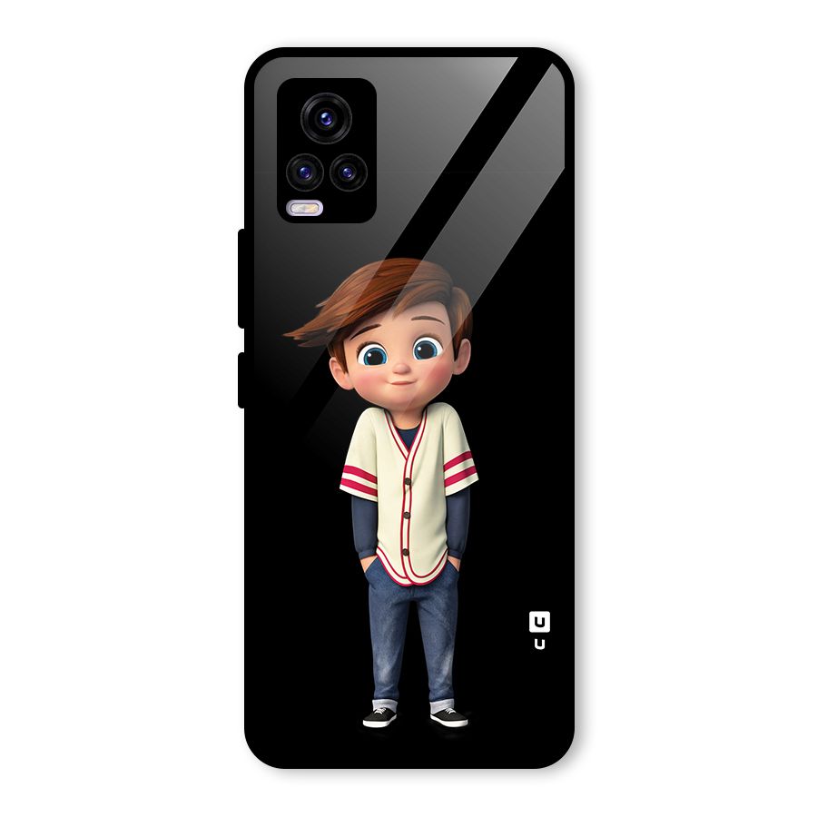 Cute Boy Tim Glass Back Case for Vivo V20 2021