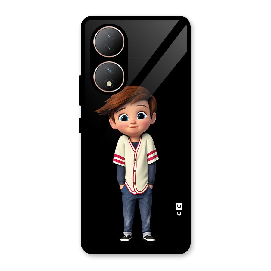Cute Boy Tim Glass Back Case for Vivo Y100A