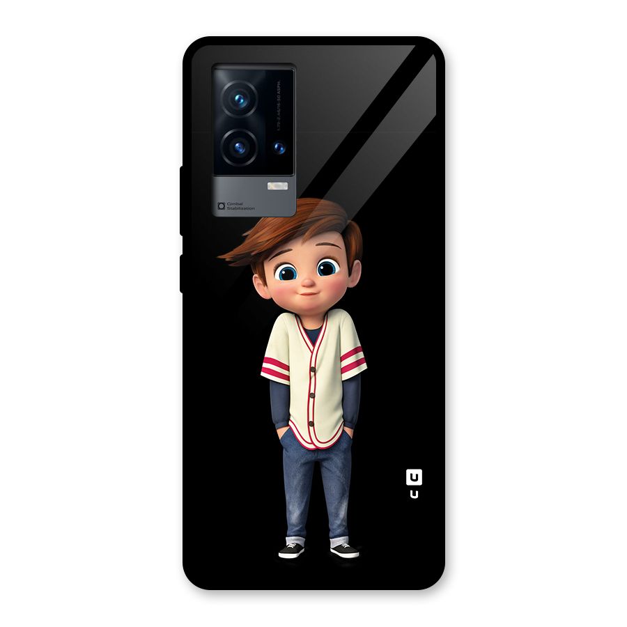 Cute Boy Tim Glass Back Case for iQOO 9 5G