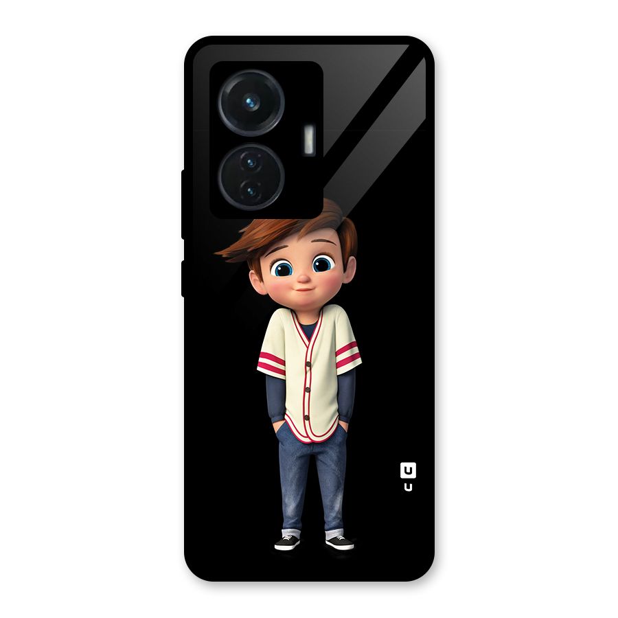 Cute Boy Tim Glass Back Case for iQOO Z6 44W