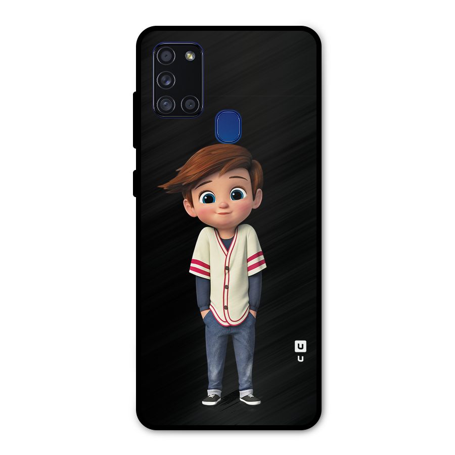 Cute Boy Tim Metal Back Case for Galaxy A21s