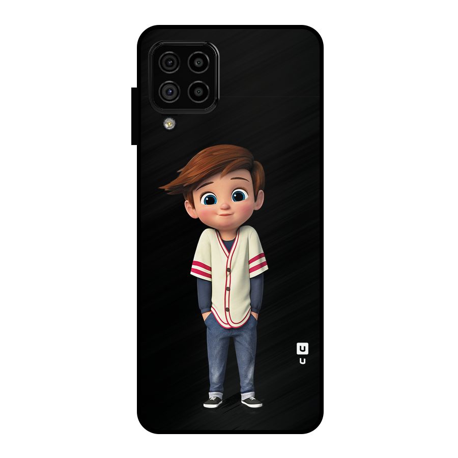 Cute Boy Tim Metal Back Case for Galaxy A22 4G
