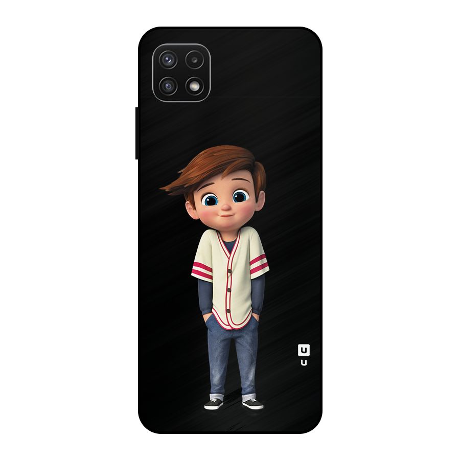 Cute Boy Tim Metal Back Case for Galaxy A22 5G