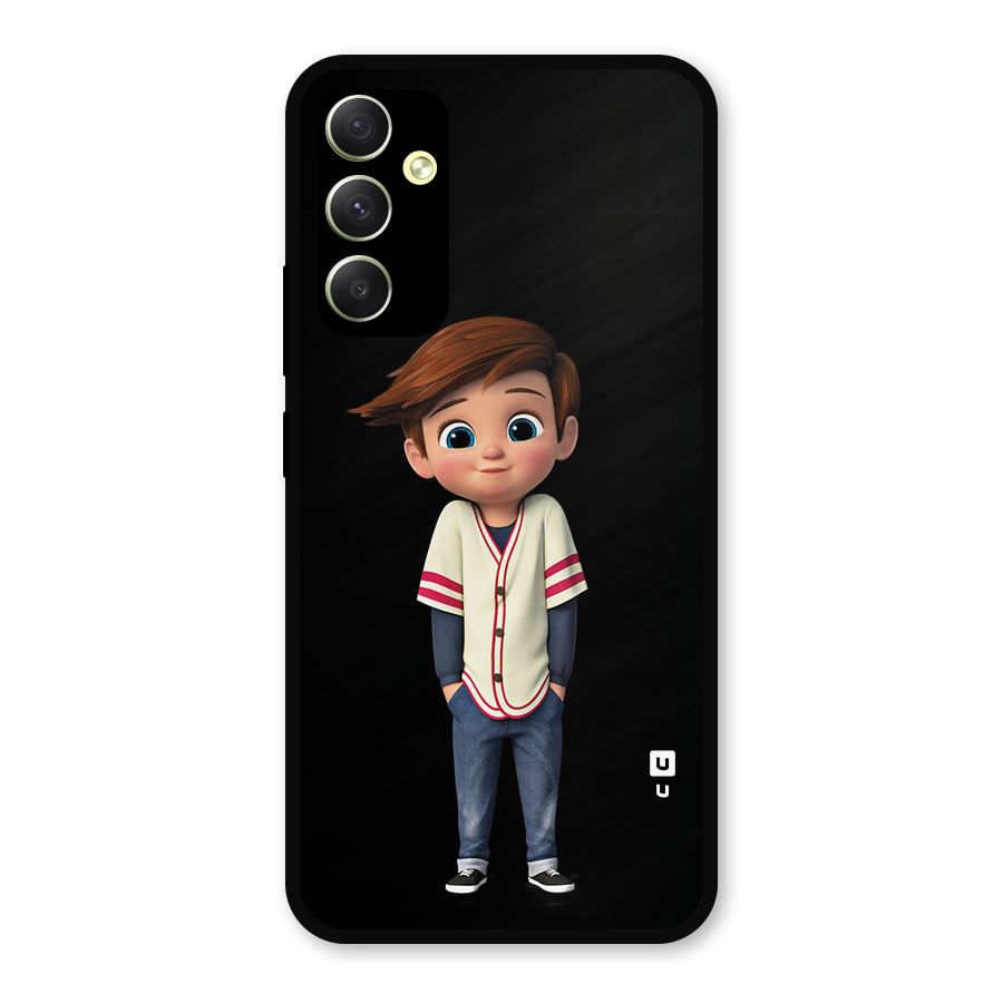 Cute Boy Tim Metal Back Case for Galaxy A34