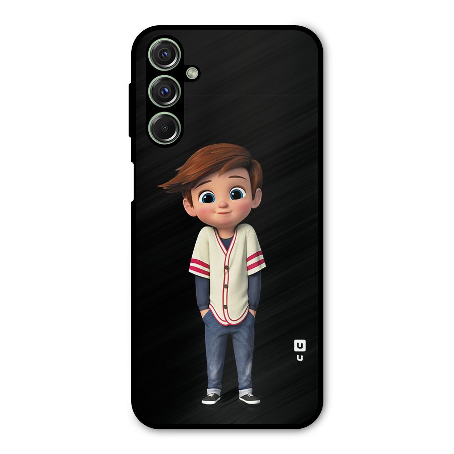 Cute Boy Tim Metal Back Case for Galaxy F34