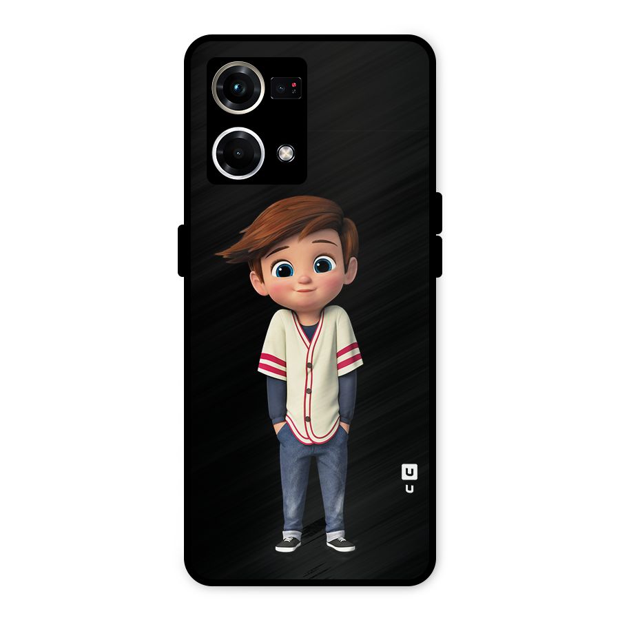 Cute Boy Tim Metal Back Case for Oppo F21s Pro 4G