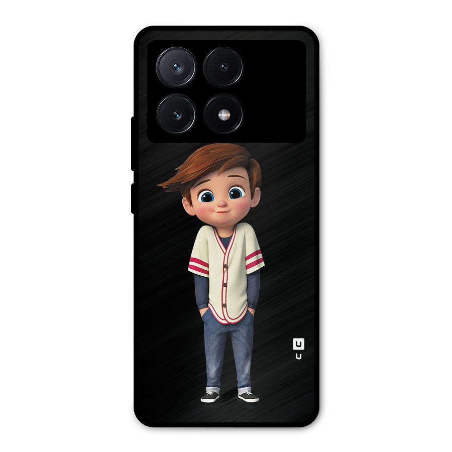Cute Boy Tim Metal Back Case for Poco X6 Pro