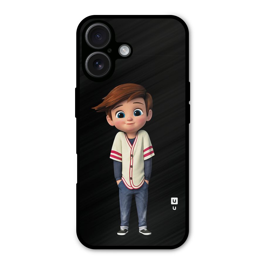 Cute Boy Tim Metal Back Case for iPhone 16