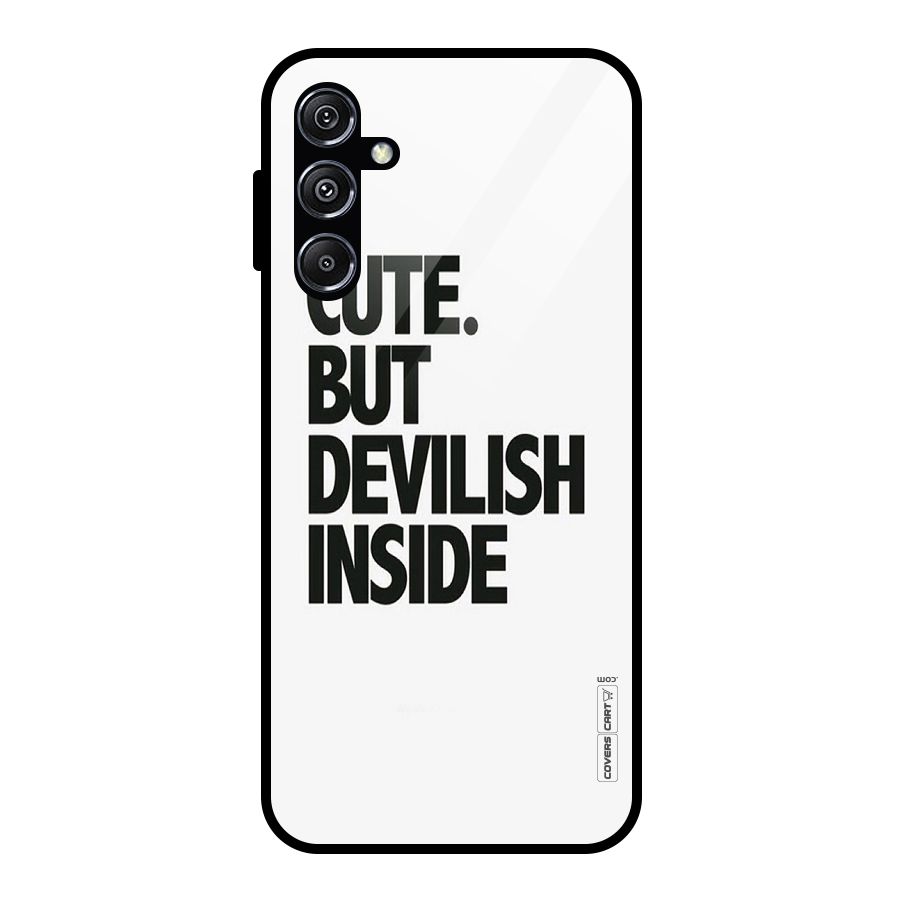 Cute But Devil Glass Back Case for Galaxy M34 5G