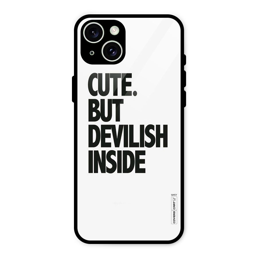 Cute But Devil Glass Back Case for iPhone 15 Plus