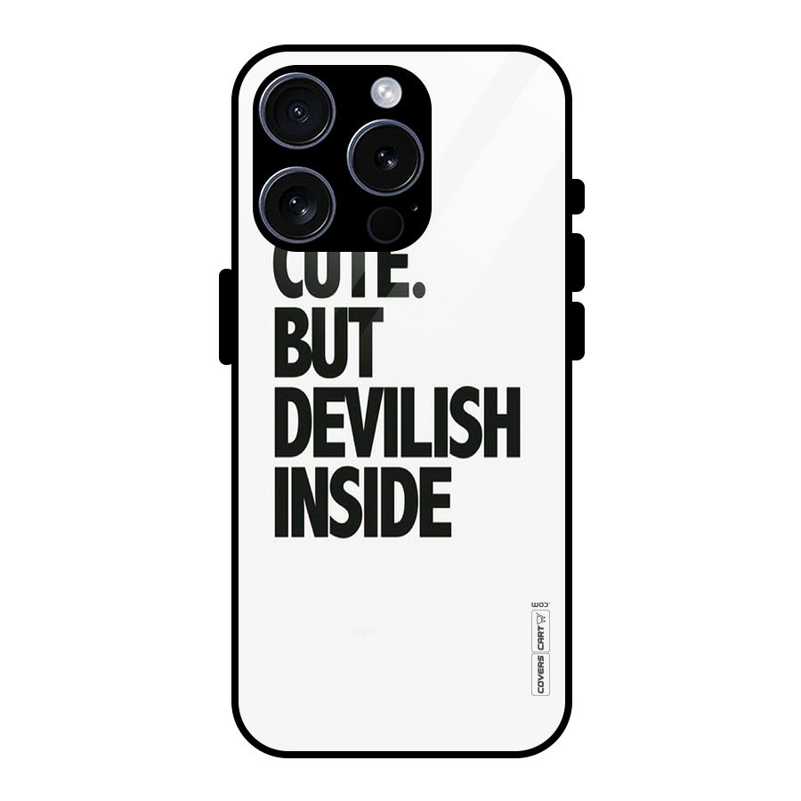 Cute But Devil Glass Back Case for iPhone 15 Pro