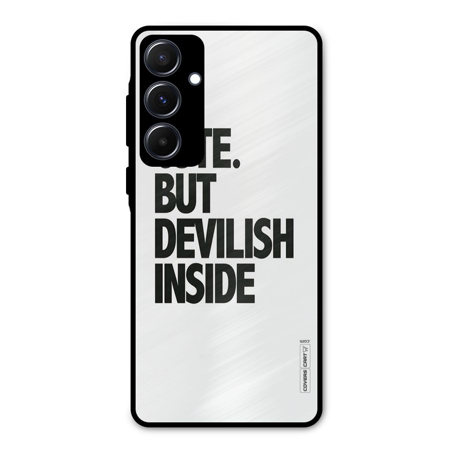 Cute But Devil Metal Back Case for Galaxy A55