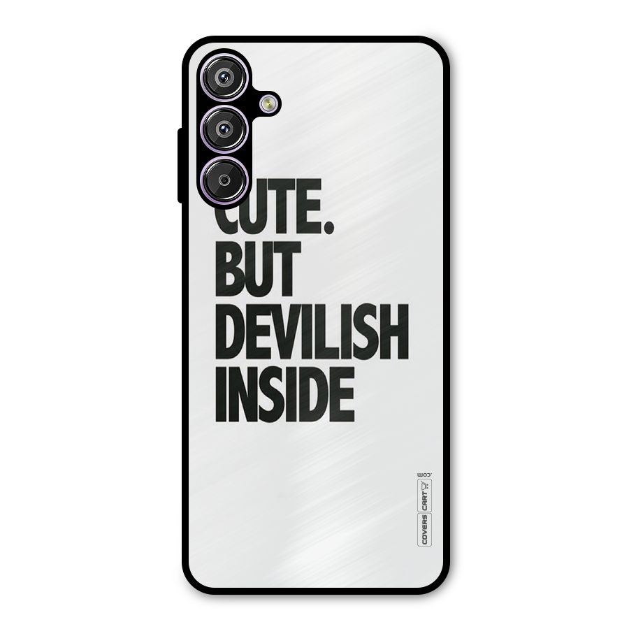 Cute But Devil Metal Back Case for Galaxy M15