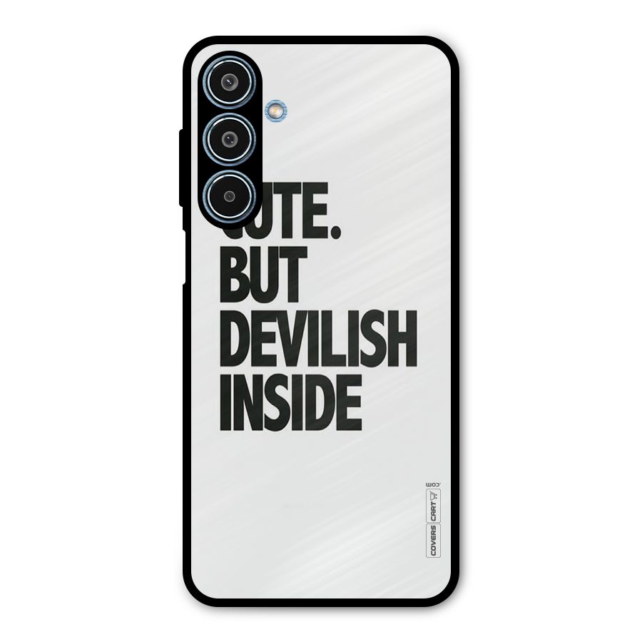 Cute But Devil Metal Back Case for Galaxy M35
