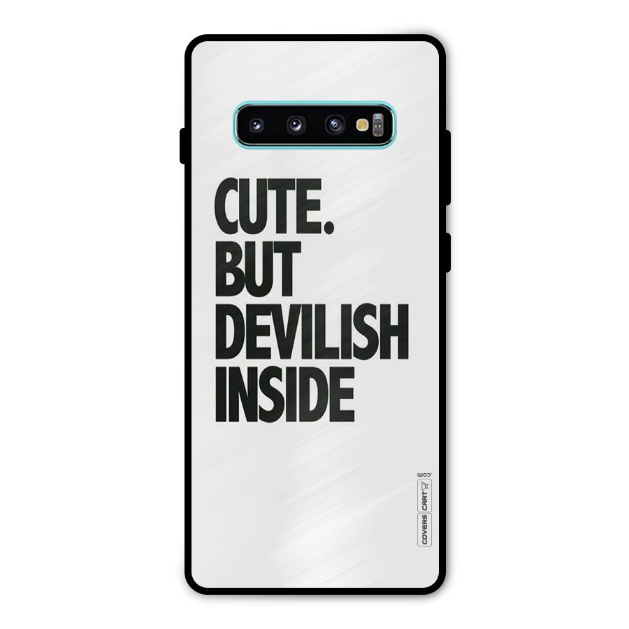 Cute But Devil Metal Back Case for Galaxy S10 Plus