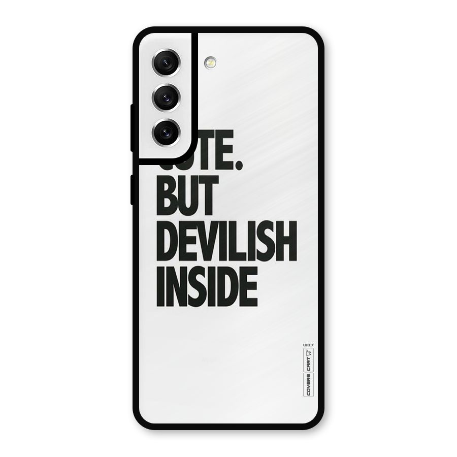 Cute But Devil Metal Back Case for Galaxy S21 FE 5G