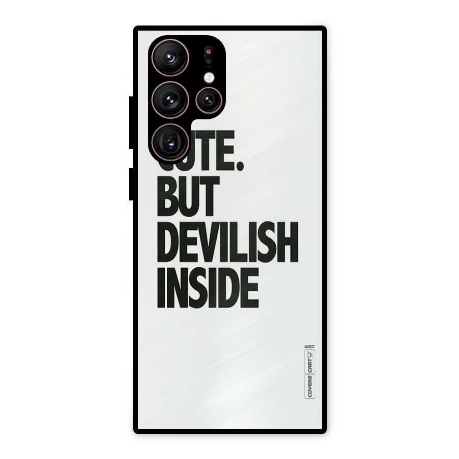 Cute But Devil Metal Back Case for Galaxy S22 Ultra 5G