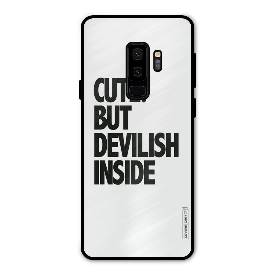 Cute But Devil Metal Back Case for Galaxy S9 Plus
