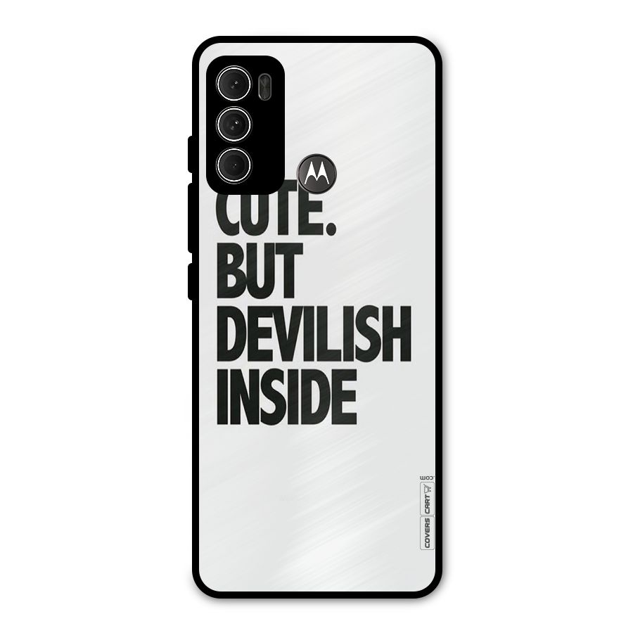 Cute But Devil Metal Back Case for Moto G60