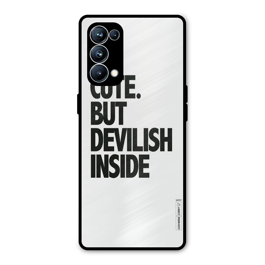 Cute But Devil Metal Back Case for Oppo Reno5 Pro 5G
