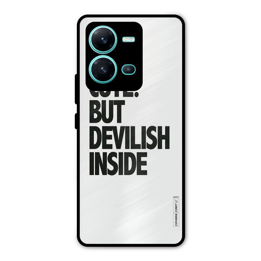 Cute But Devil Metal Back Case for Vivo V25