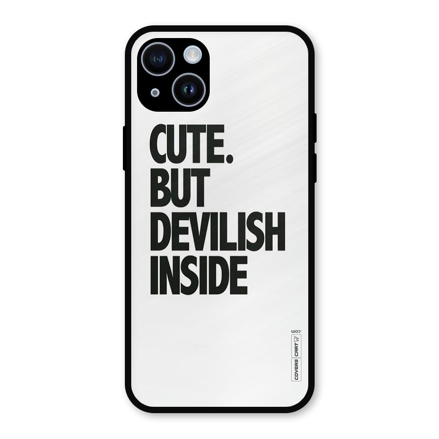 Cute But Devil Metal Back Case for iPhone 14