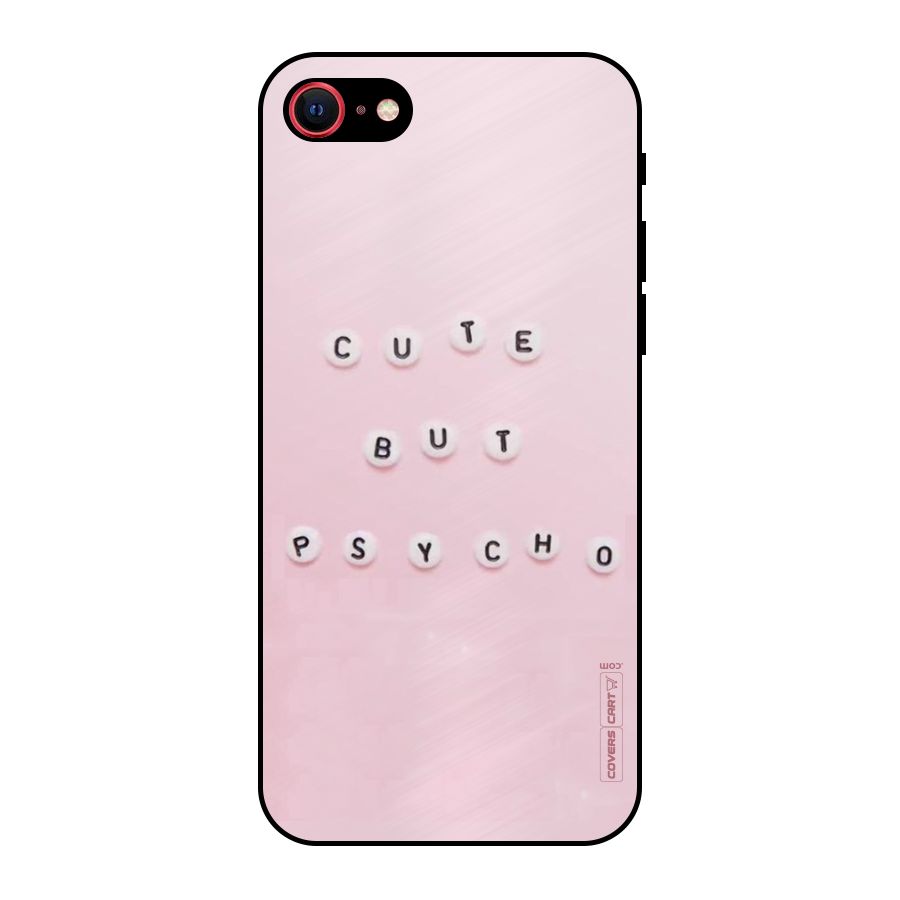 Cute But Psycho Metal Back Case for iPhone SE 2020