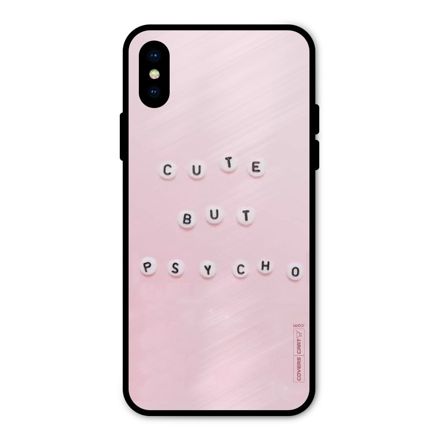 Cute But Psycho Metal Back Case for iPhone X
