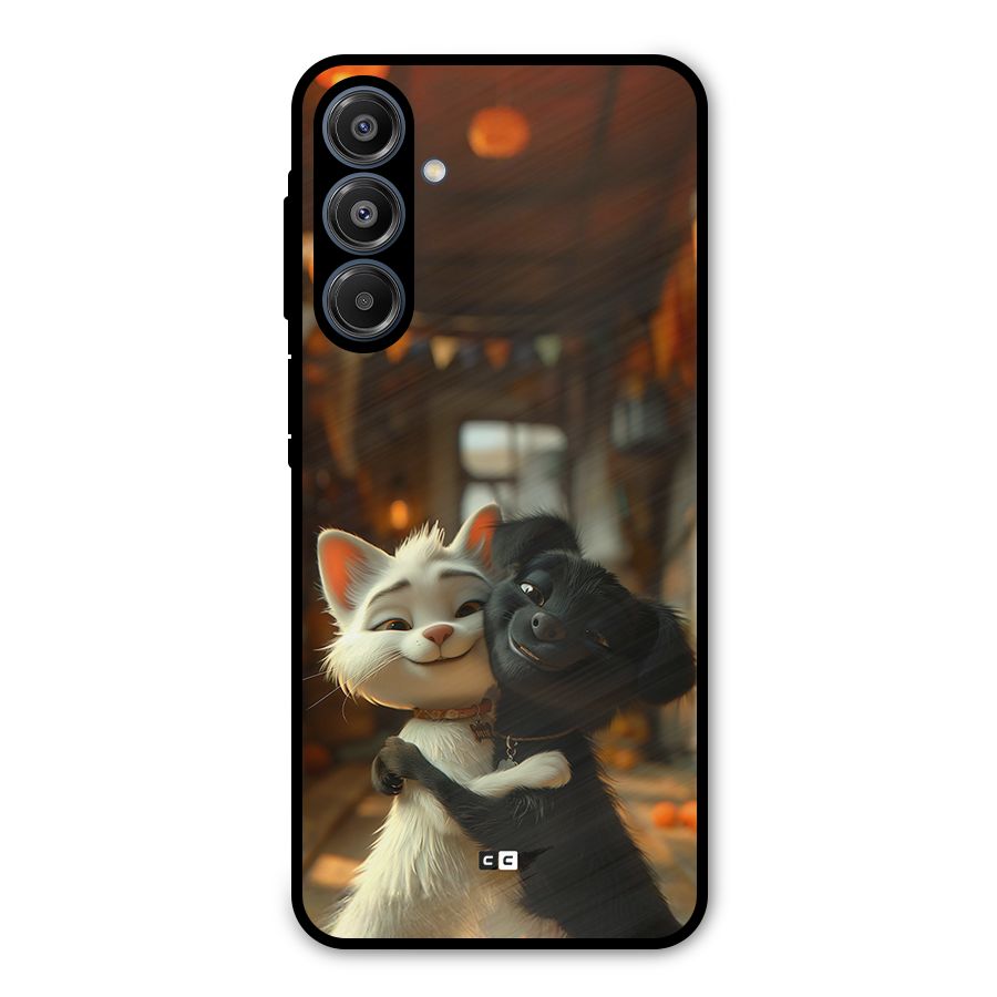 Cute Cat Dog Metal Back Case for Galaxy A16 5G