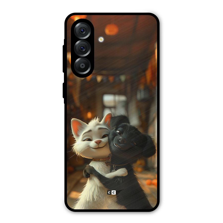 Cute Cat Dog Metal Back Case for Galaxy A36