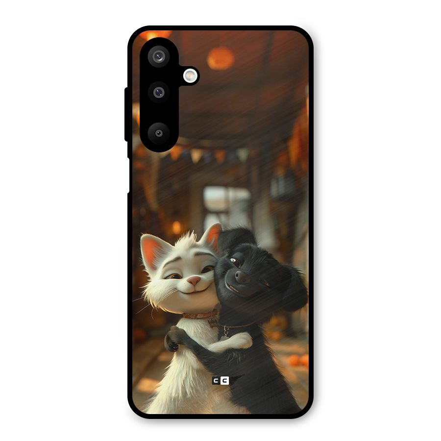 Cute Cat Dog Metal Back Case for Galaxy M16