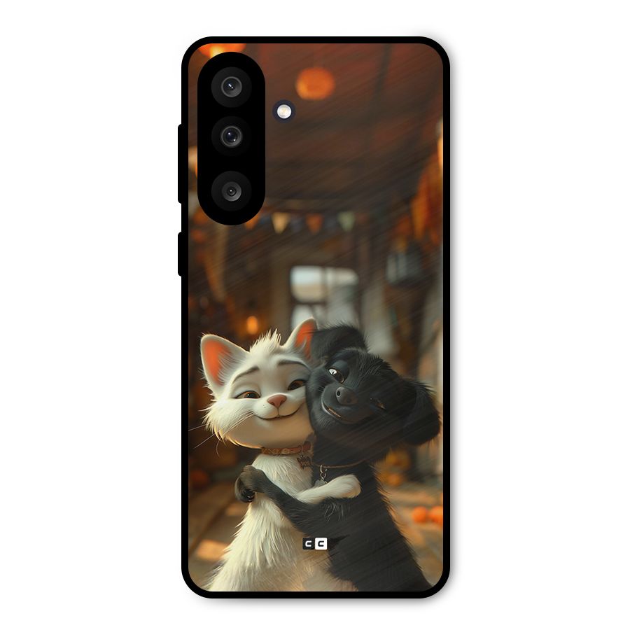 Cute Cat Dog Metal Back Case for Galaxy M56