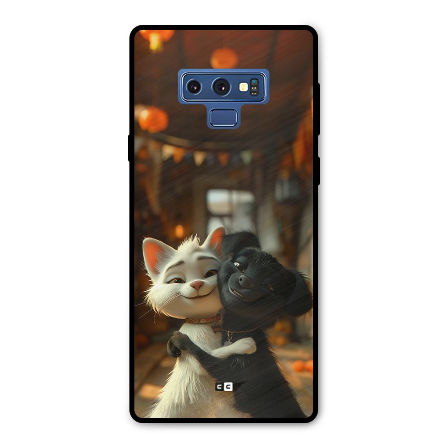 Cute Cat Dog Metal Back Case for Galaxy Note 9