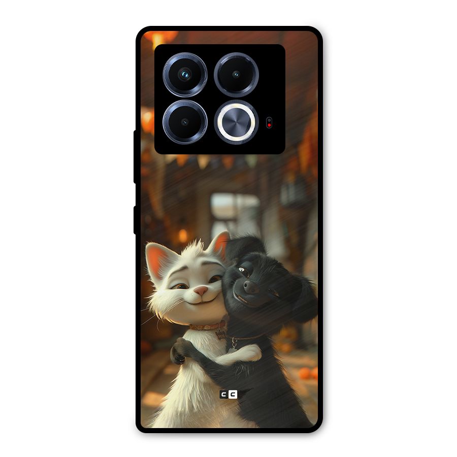 Cute Cat Dog Metal Back Case for Infinix Note 40 5G