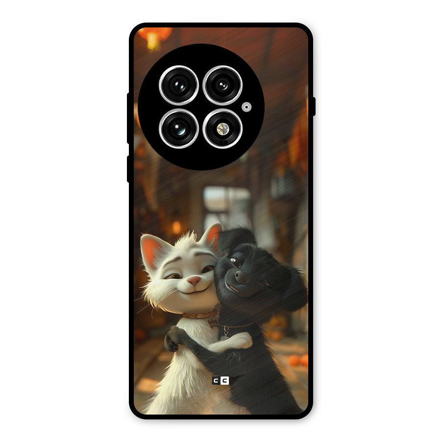 Cute Cat Dog Metal Back Case for OnePlus 13