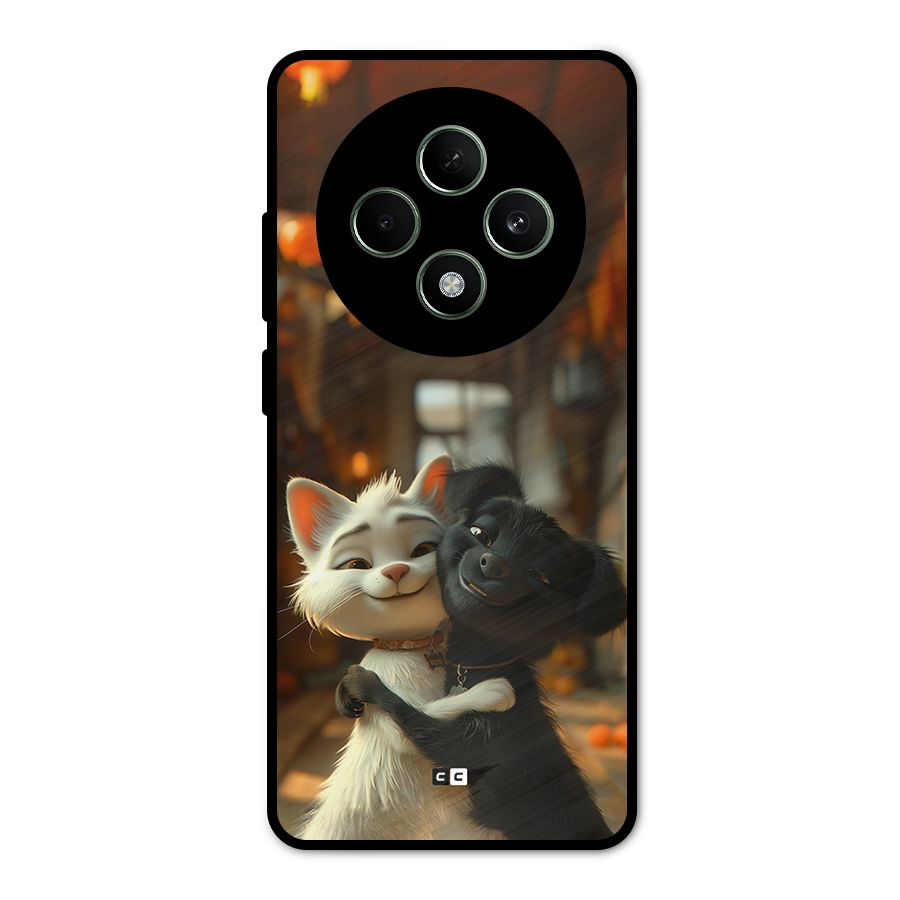 Cute Cat Dog Metal Back Case for Oppo F27