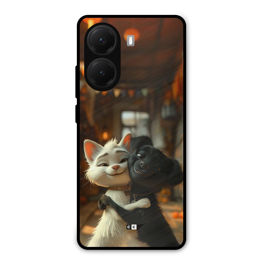 Cute Cat Dog Metal Back Case for Poco X7 Pro
