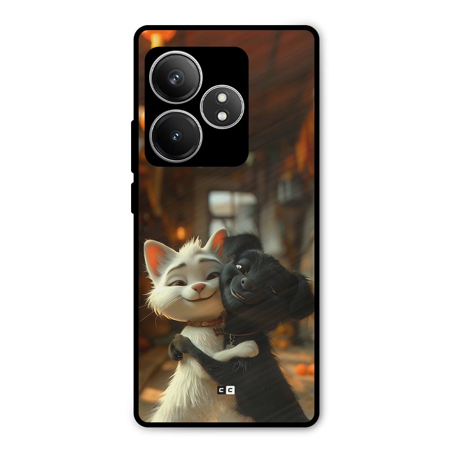 Cute Cat Dog Metal Back Case for Realme GT 6T