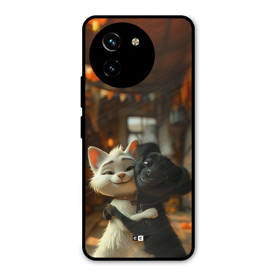 Cute Cat Dog Metal Back Case for Vivo T3x