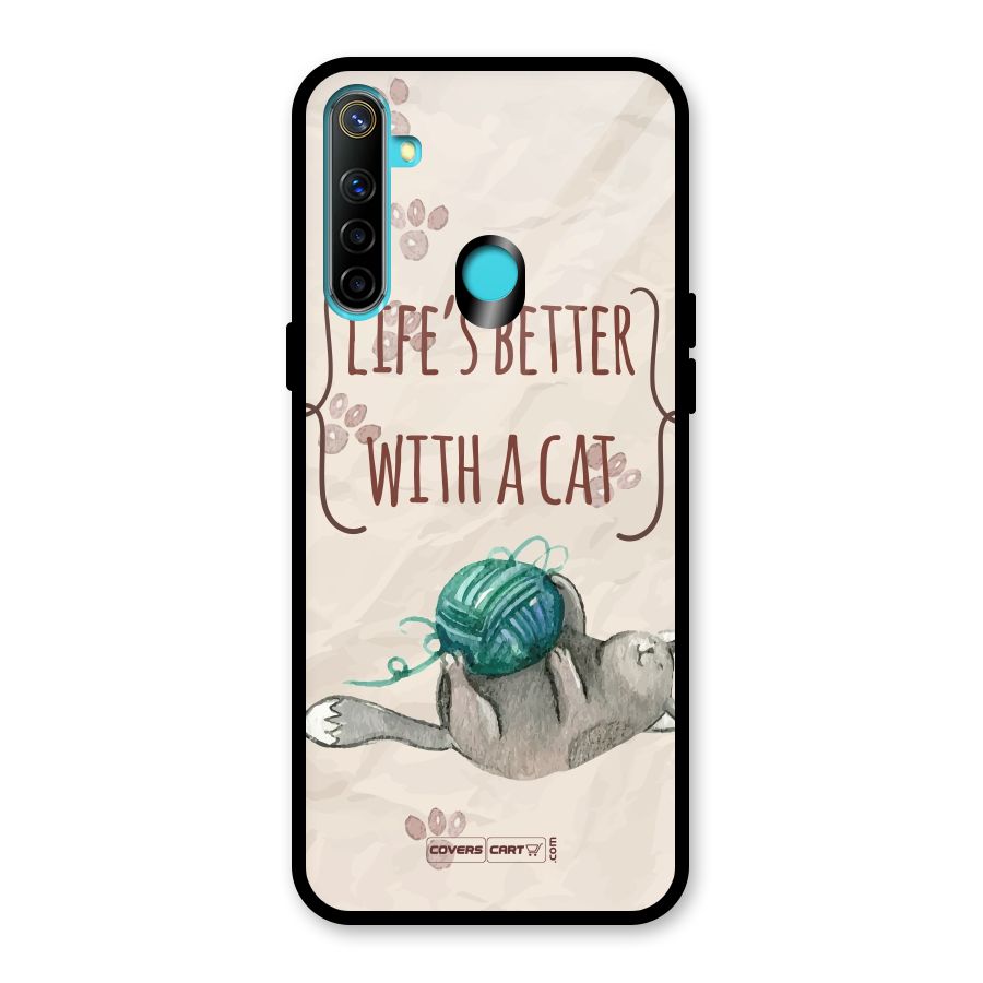 Cute Cat Glass Back Case for Realme Narzo 10
