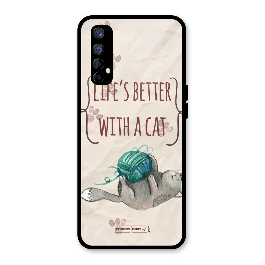 Cute Cat Glass Back Case for Realme Narzo 20 Pro