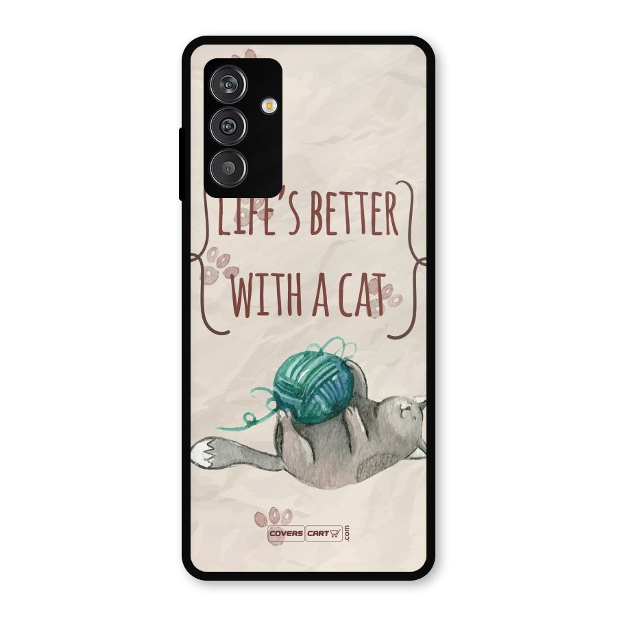 Cute Cat Metal Back Case for Galaxy F13