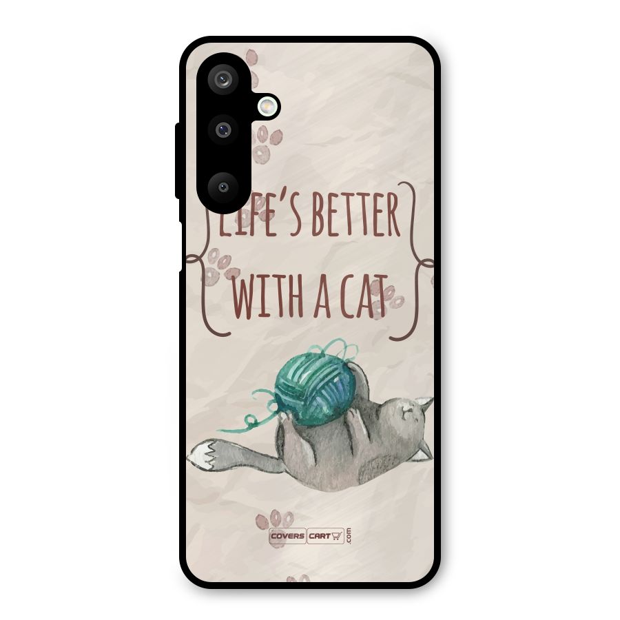 Cute Cat Metal Back Case for Galaxy M16