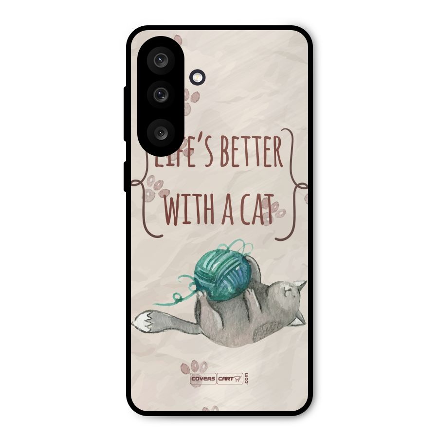 Cute Cat Metal Back Case for Galaxy M56